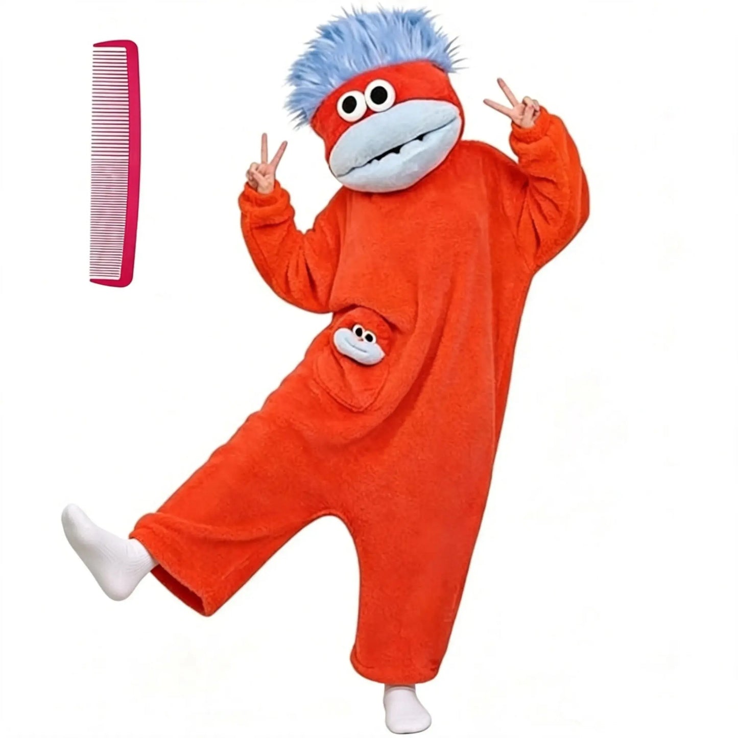 Msrlassn Cute Pajamas Wearable Blanket Hoodie for Women Men, Oversize Soft Warm Cozy Pullover Home Loungewear Funny Pajamas Onesie, Perfect for Home Party Costume Halloween, One Size for Women Men