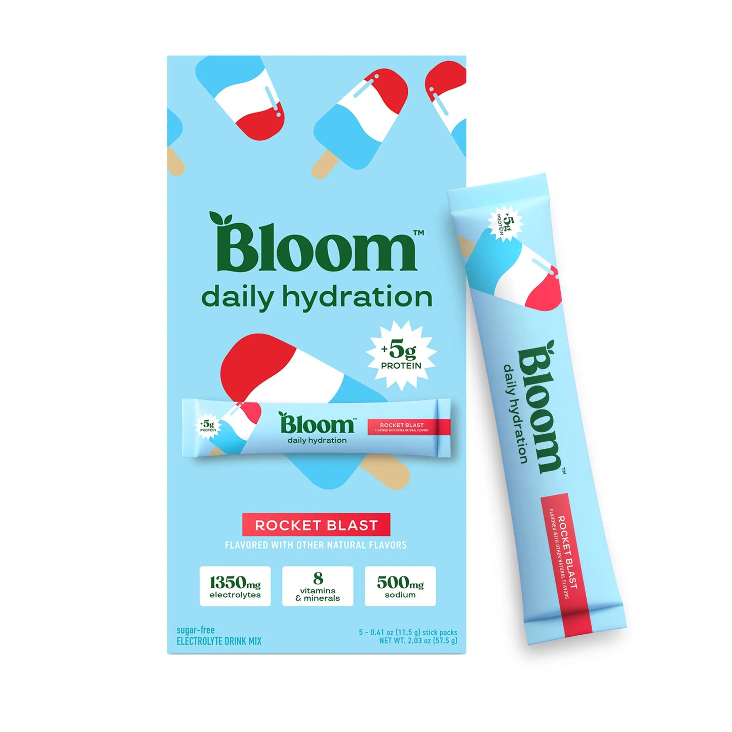 New - Bloom Nutrition Daily Hydration Sticks - 1350mg Electrolytes, 5g Clear Whey Protein & Collagen, 8 Key Vitamins, Sugar-Free Drink Mix for Hydration, Recovery & Skin Health