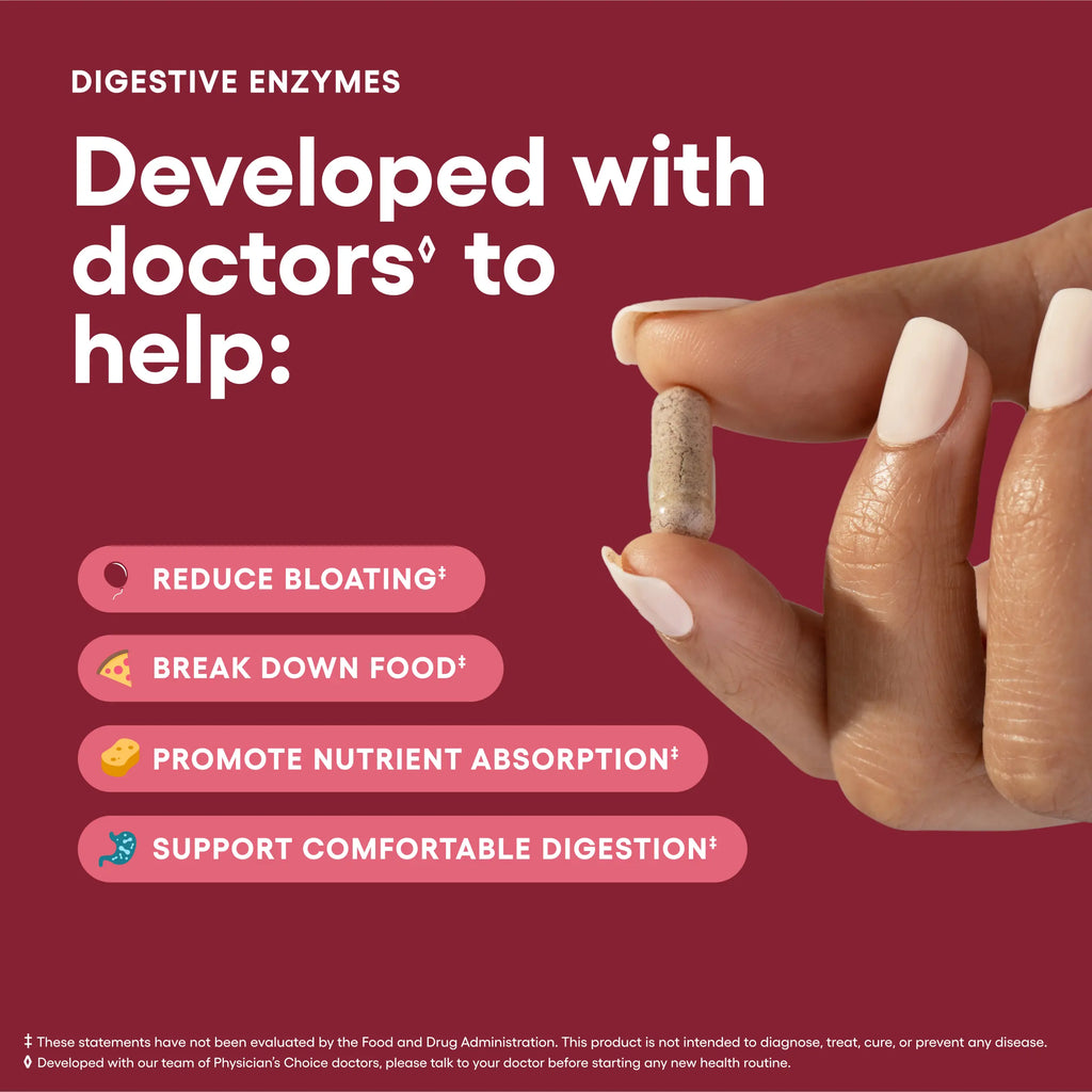 Physician's Choice Digestive Enzymes - Bloating & Mealtime Discomfort Support with Probiotics + Prebiotics for Digestion & Gut Health