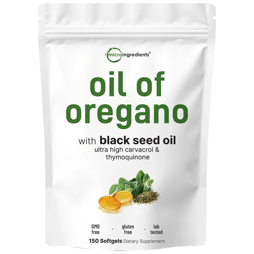 Oregano Oil with Black Seed Oil  Powerful Immune Support| Non-GMO, 3rd-Party Tested