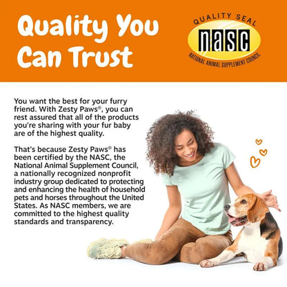 Zesty Paws Wild Alaskan Salmon Oil with EPA & DHA, Omega-3 Fish Oil for Dogs & Cats, Healthy Skin & Coat