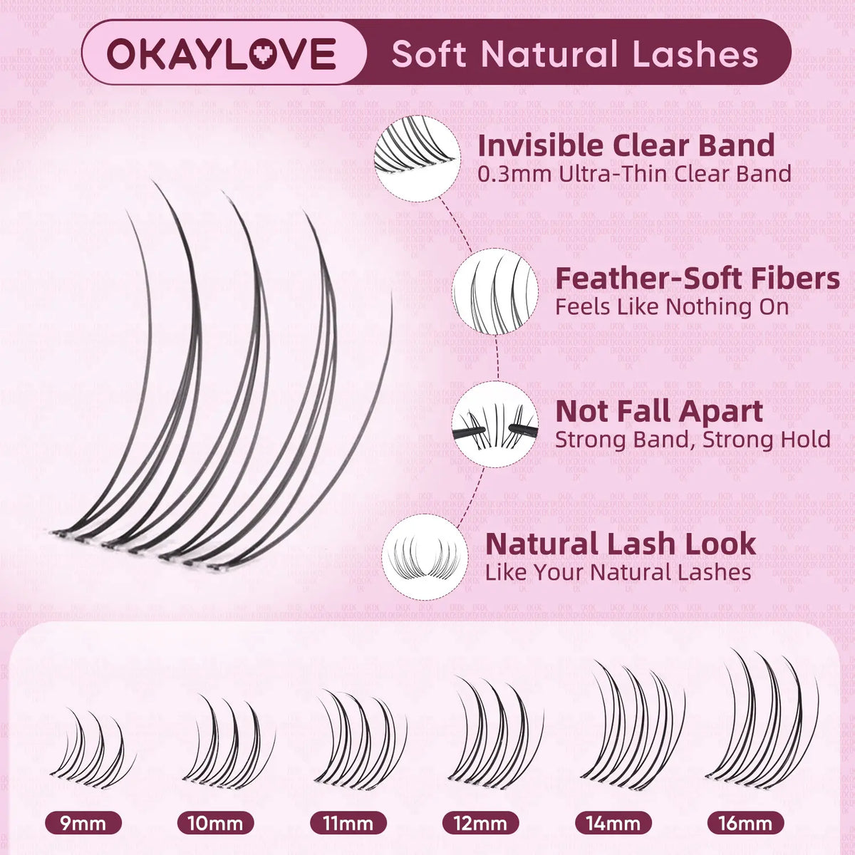 OKAYLOVE Idol Black| Brown Idol Lash Clusters Kit | D Curl Wispy Lash Extension Kit | Lightweight Look Like Real Lashes DIY Eyelash at Home for Natural Makeup Girl Gifts #backtoschool #sohochic