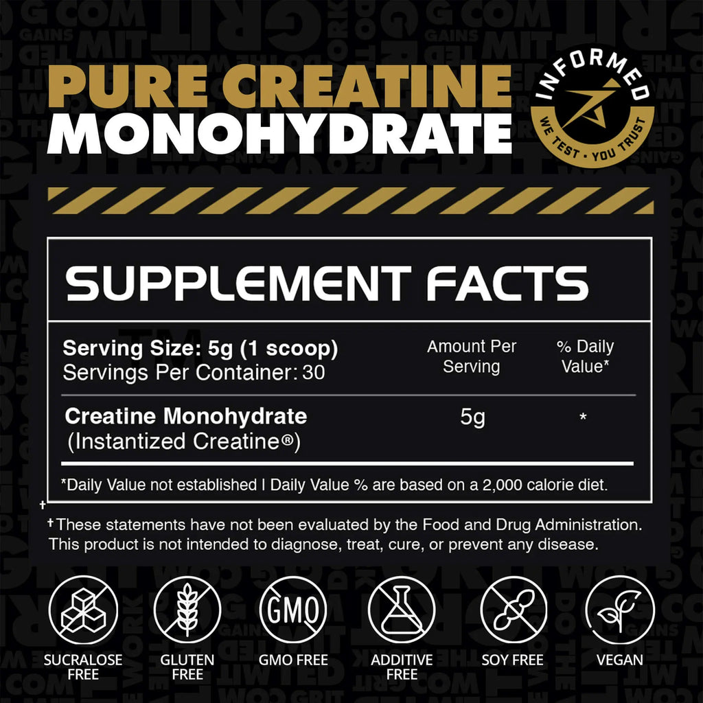 Instantized Creatine Monohydrate Dietary Training Supplement - Natural Fitness, Muscle Building, Recovery Strength Supplement, Raspberry, Sour Gummy, Sweet Lemonade Flavors, Rapidly Dissolves for Clean Shakes