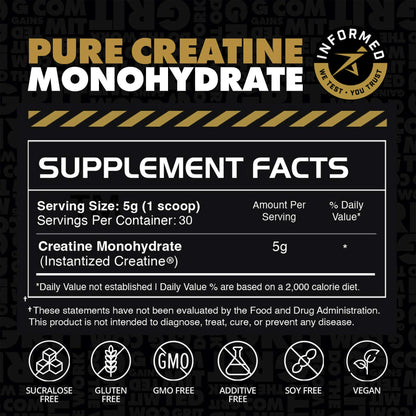 Instantized Creatine Monohydrate Dietary Training Supplement - Natural Fitness, Muscle Building, Recovery Strength Supplement, Raspberry, Sour Gummy, Sweet Lemonade Flavors, Rapidly Dissolves for Clean Shakes
