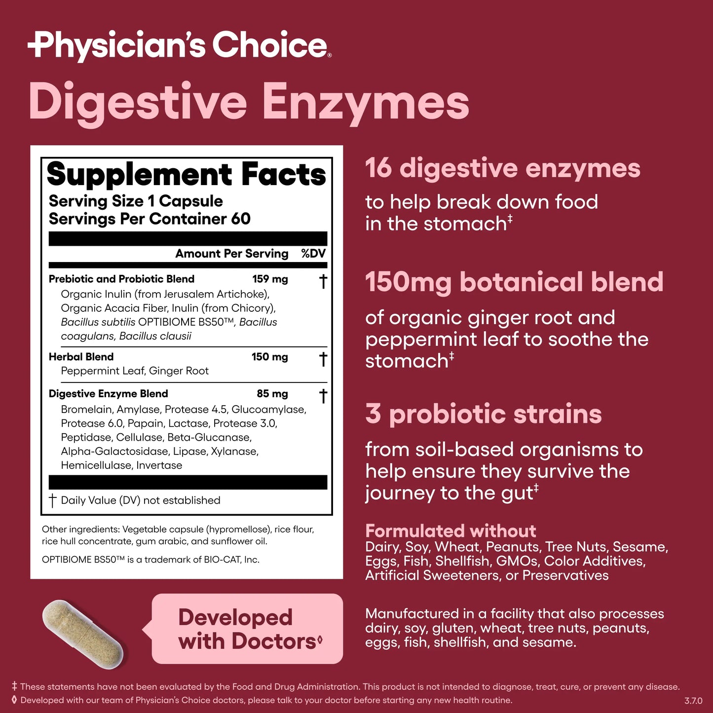 Physician's Choice Digestive Enzymes - Bloating & Mealtime Discomfort Support with Probiotics + Prebiotics for Digestion & Gut Health