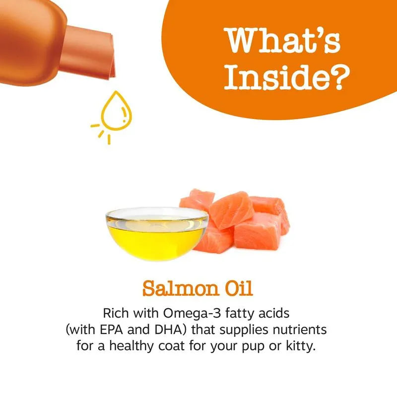 Zesty Paws Wild Alaskan Salmon Oil with EPA & DHA, Omega-3 Fish Oil for Dogs & Cats, Healthy Skin & Coat