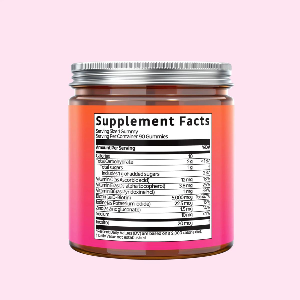 Bears with Benefits Biotin Gummies for Hair Growth, Skin & Nails –  5000 mcg Biotin + Vitamins C & E + Zinc - 30 Gummies - Vegan Wild Berry Flavor - 1 Month Supply