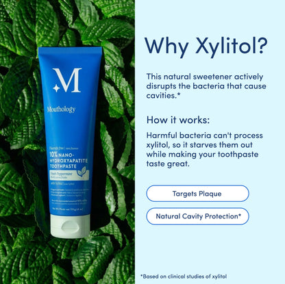 Mouthology 10% Nano-Hydroxyapatite Toothpaste | Fluoride-Free Enamel Care, Fresh Mint, Made in USA, Gentle Formula, Safe For All Oral