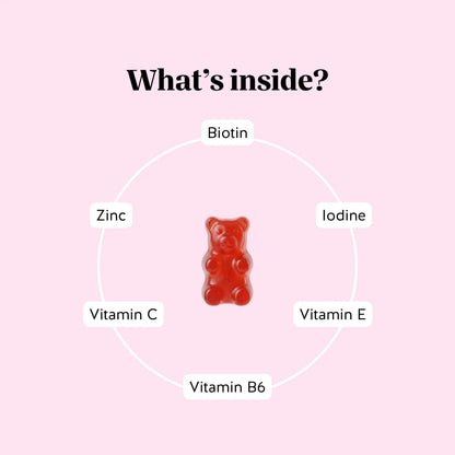 Bears with Benefits Biotin Gummies for Hair Growth, Skin & Nails –  5000 mcg Biotin + Vitamins C & E + Zinc - 30 Gummies - Vegan Wild Berry Flavor - 1 Month Supply