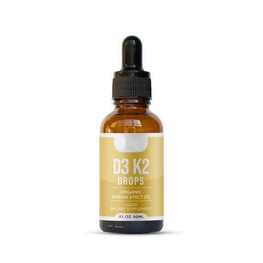 All Natural D3 K2 Drops Organic Omega 3 MCT Oil 50ml Supplement for Daily Health Needs