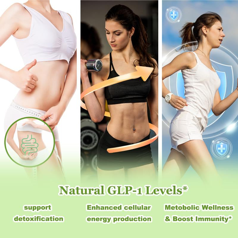 GLP-1 Supplement Liquid Drops, GLP 1 Activated Fiber, with 800 mg Berberine, Ceylon Cinnamon, Green Tea, Bromelain, Natural GLP-1 Support Gut and Digestive Health Immune and Energy Support