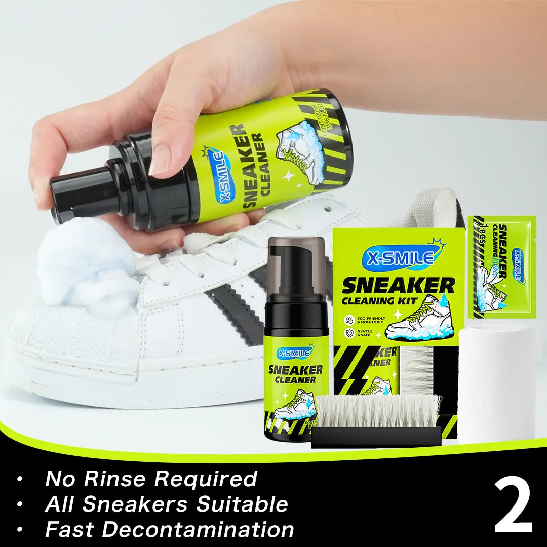 X-SMILE Shoe Care Kit (1 set): Shoe cleaning and care kit including dry cleaner, stain removal wipes, basketball shoe cleaner, and dedicated brushes
