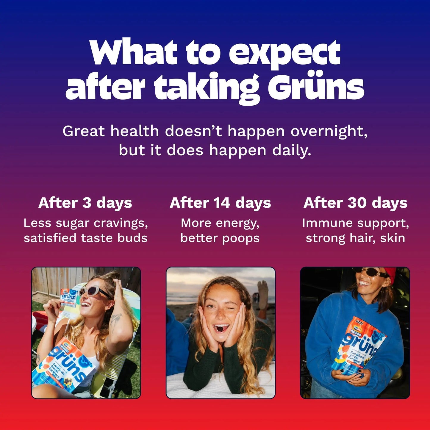 Popsicle Firecracker x Grüns "Al Dente" Superfood Greens Gummies: Comprehensive nutrition with 60+ ingredients: 21 Vitamins and Minerals, 6g Prebiotic Fiber, Adaptogens, Cherry Lemon Lime Blue Raspberry, Gluten Free, Vegan, Third Party Tested