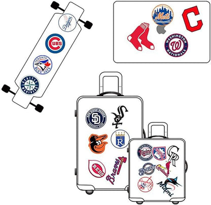 Baseball Team Fans Logo Stickers Major League Baseball All 30 Teams Collection Waterproof Vinyl Sticker Include Twins and Brewers for Hydro Flasks Laptops Water Bottle Skateboard 30 Pack
