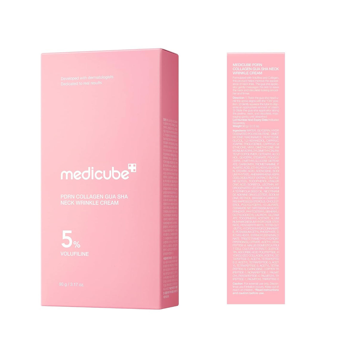 [NEW] [medicube] PDRN Collagen Gua Sha Neck Wrinkle Cream | Built-In Gua Sha Massager with Volufiline 5% + PDRN | Firming, Contour Care for the Look of Fine Lines, Jawline, Neck, Décolleté | Massage Cream | Korean Skincare