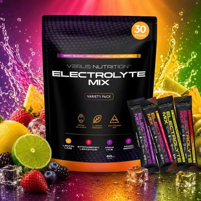Variety Electrolyte Hydration Stick 30-Pack - 0 Calorie, Sugar-Free Natural Blend Minerals Mix for Keto & Vegan Diets (Chloride, Sodium)