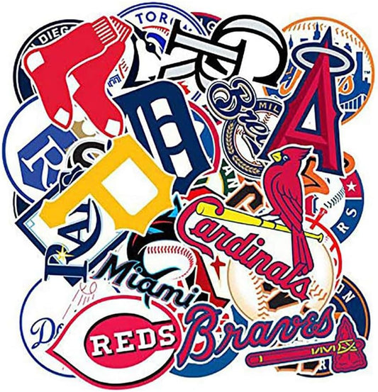 Baseball Team Fans Logo Stickers Major League Baseball All 30 Teams Collection Waterproof Vinyl Sticker Include Twins and Brewers for Hydro Flasks Laptops Water Bottle Skateboard 30 Pack