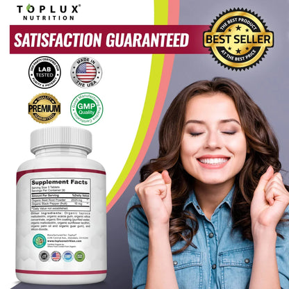 Organic Beet Root Powder Tablets 2040mg – Energy & Circulation Support (90 Ct)