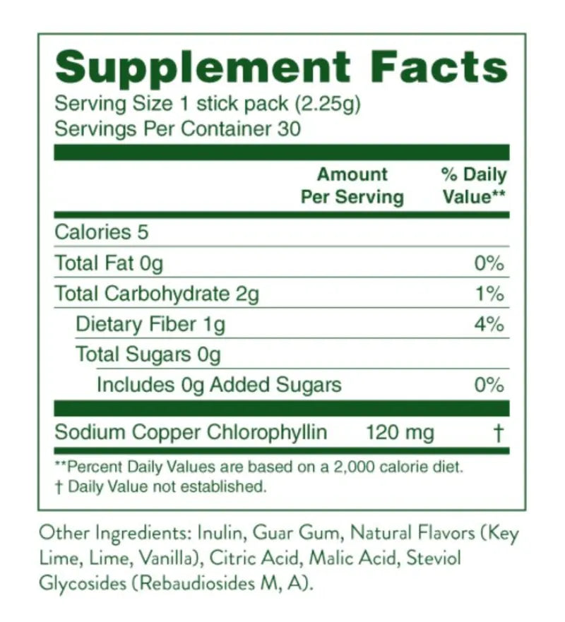 Nature's Sunshine Chlorophyll Stick Packs: Lime Twist. Your Daily Detox- Reduce Bloat, Control Odor, Clear Skin, Boost Energy, Support Digestion Nutrition Healthcare