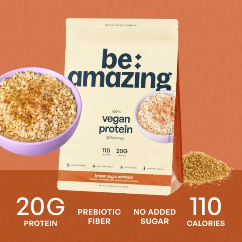 Be Amazing Vegan Protein Powder | Plant | Prebiotic Fiber | Gluten Free | Non Dairy | Low Sugar | Great Tasting | Dole Whip | Brown Sugar Oatmeal | IHOP