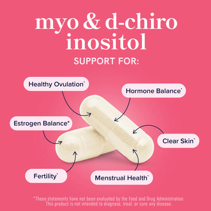 SMNutrition Myo-Inositol & D-Chiro Inositol 2000mg & 50mg for Women's Hormone Balance Ovarian Health 40:1 Ratio Vegan Gluten-Free Non-GMO - Dietary, Healthcare