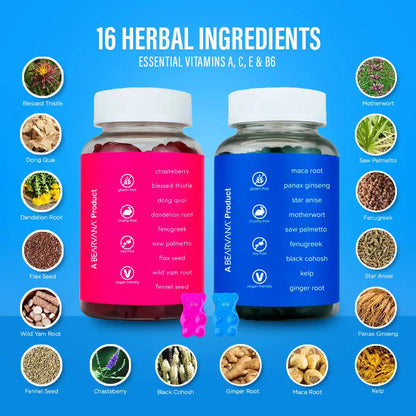 BEARVANA All-In-One Women's Wellness Gummies Combo Pack | 16 Herbal Ingredients + Vitamins A, C, E & B6 | The Daily Gummies Worth the Hype  | Berry Flavor | One Monthy Supply | 120 Gummies