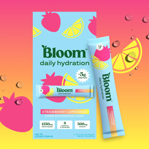 New - Bloom Nutrition Daily Hydration Sticks - 1350mg Electrolytes, 5g Clear Whey Protein & Collagen, 8 Key Vitamins, Sugar-Free Drink Mix for Hydration, Recovery & Skin Health