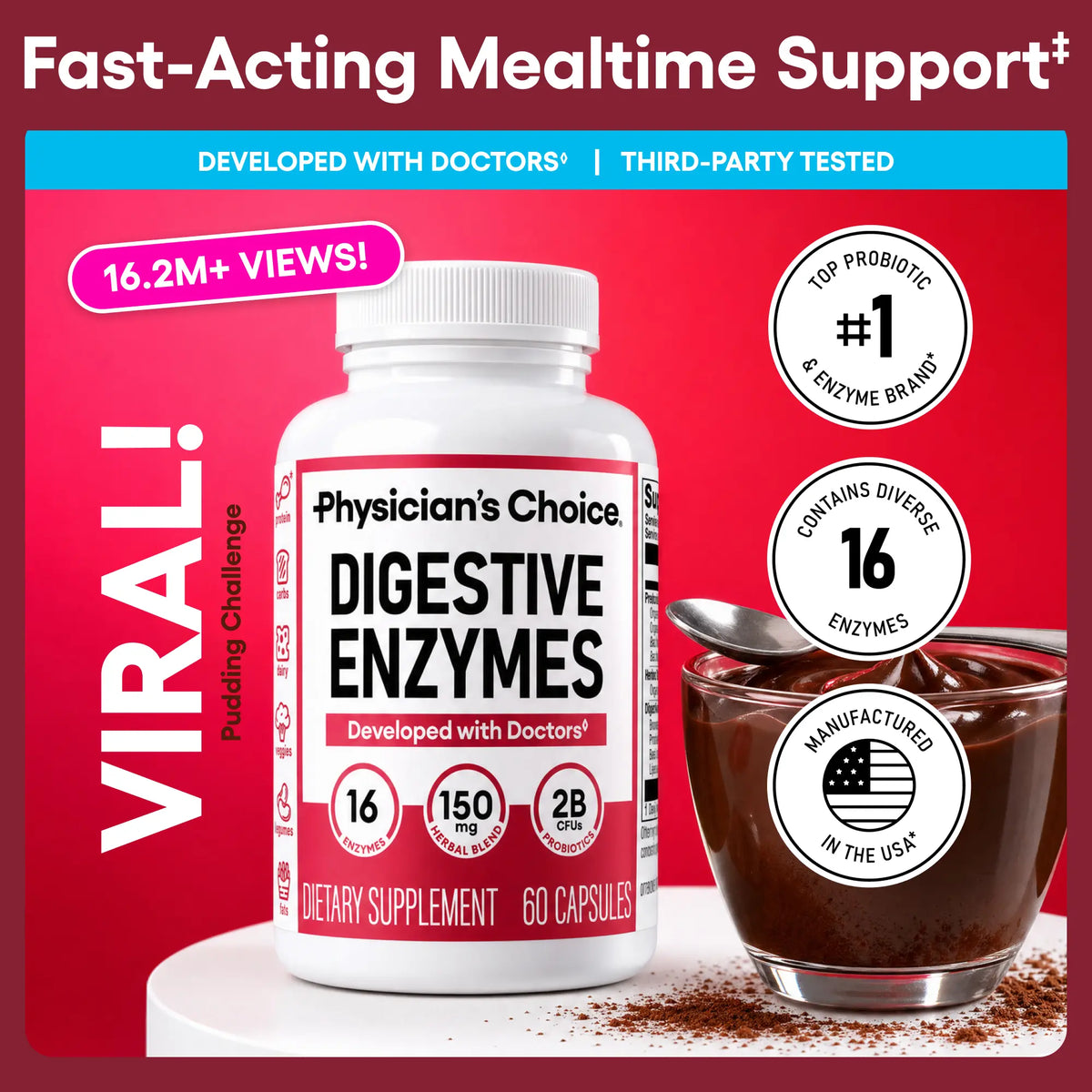 Physician's Choice Digestive Enzymes - Bloating & Mealtime Discomfort Support with Probiotics + Prebiotics for Digestion & Gut Health