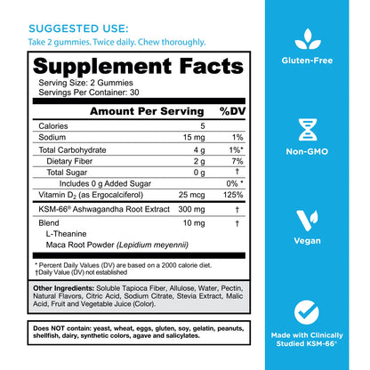 Zero Sugar Best Seller Trio - World's First 3-in-1 Pre, Post, Probiotic, Apple Cider Vinegar with Vitamin B12 and Probiotics To Address Bloating, Ashwagandha & L-Theanine, Vitamin D gummies. Gluten-Free, Vegan, Non-GMO & Gelatin-Free