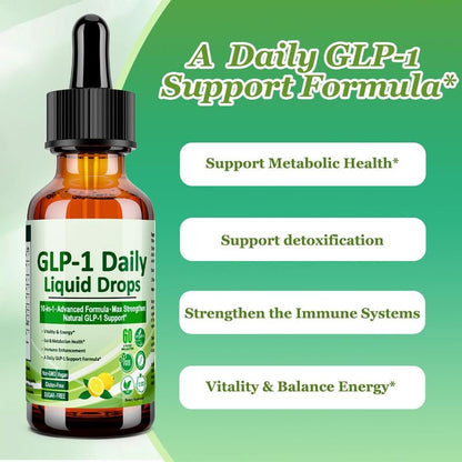 GLP-1 Supplement Liquid Drops, GLP 1 Activated Fiber, with 800 mg Berberine, Ceylon Cinnamon, Green Tea, Bromelain, Natural GLP-1 Support Gut and Digestive Health Immune and Energy Support