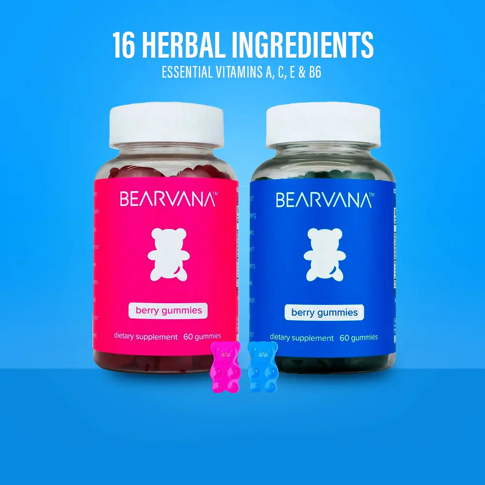 BEARVANA All-In-One Women's Wellness Gummies Combo Pack | 16 Herbal Ingredients + Vitamins A, C, E & B6 | The Daily Gummies Worth the Hype  | Berry Flavor | One Monthy Supply | 120 Gummies