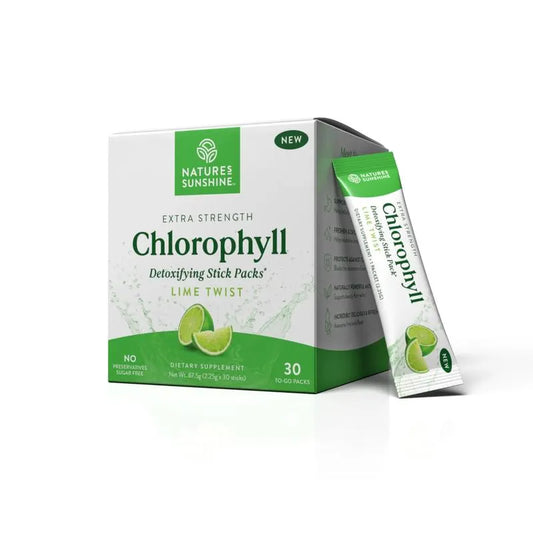 Nature's Sunshine Chlorophyll Stick Packs: Lime Twist. Your Daily Detox- Reduce Bloat, Control Odor, Clear Skin, Boost Energy, Support Digestion Nutrition Healthcare