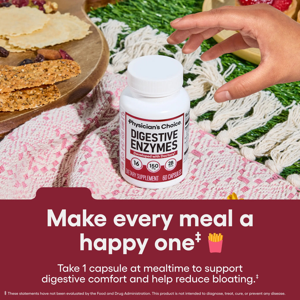 Physician's Choice Digestive Enzymes - Bloating & Mealtime Discomfort Support with Probiotics + Prebiotics for Digestion & Gut Health