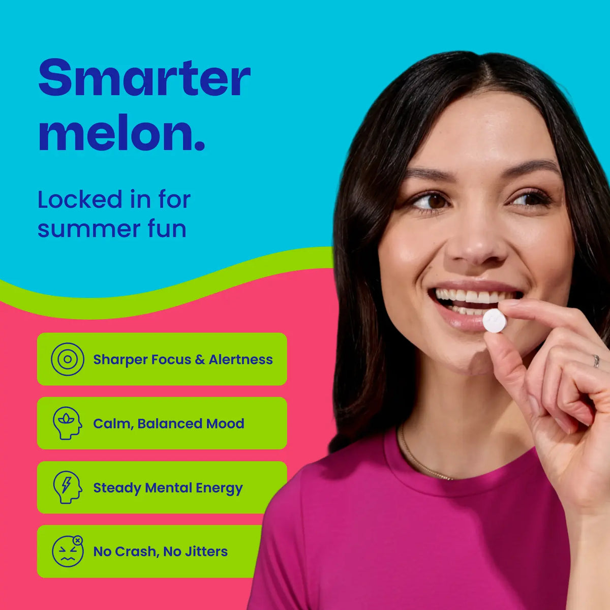 Neuro Watermelon Energy & Focus Gum (54 Pieces) - Sugar Free with Natural Caffeine, L-Theanine, Vitamin B12 & B6 | No Jitters, No Crash