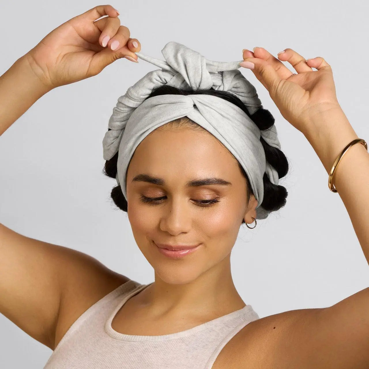 Heather Gray Set & Flow Active Curling Headband – Kitsch Heatless Hair Curler for Soft Waves & Curls