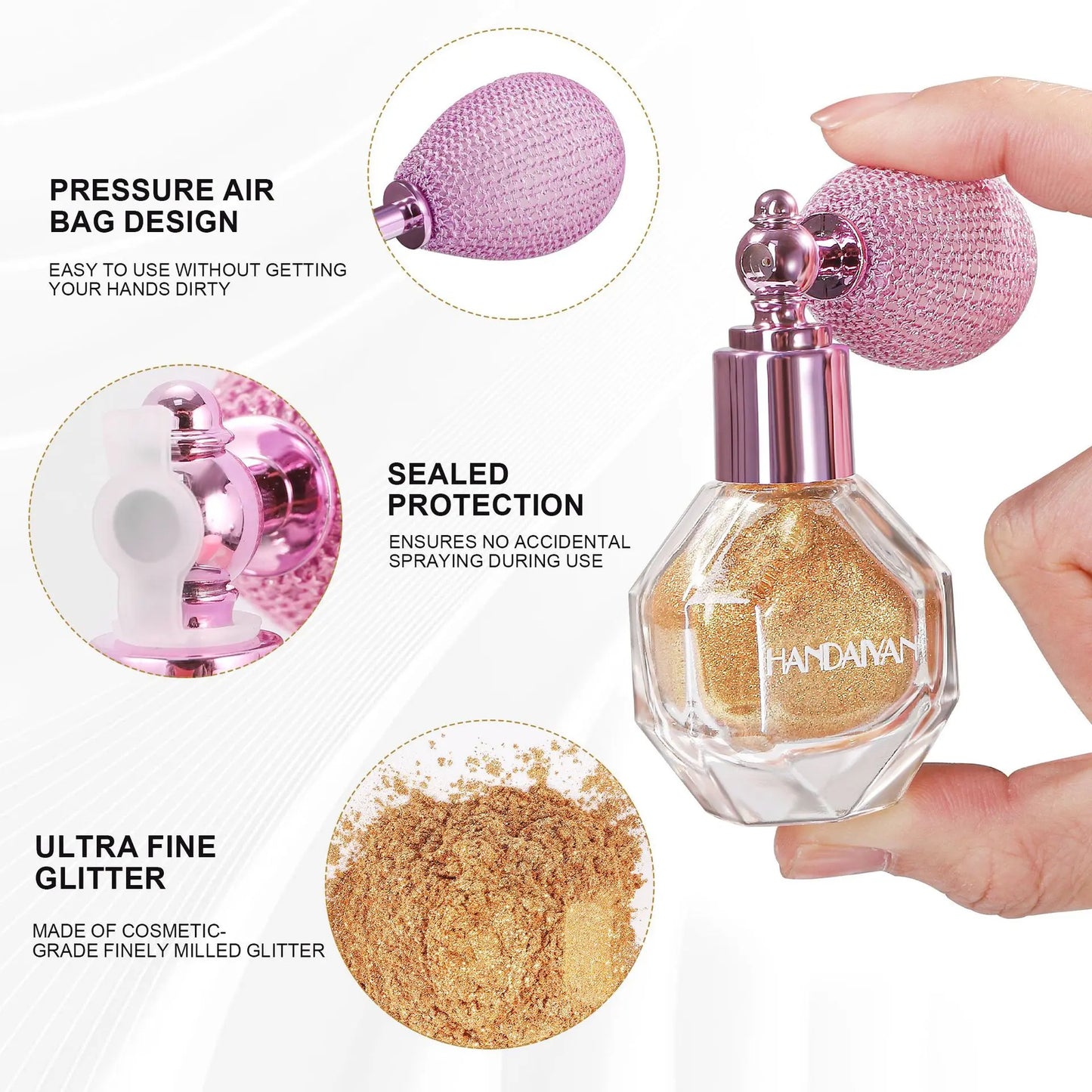 Highlighter Powder Spray Magic Shimmer - For Body, Hair, Face, Lips - Sparkle Glitter Highlighter Makeup Powder - Lightweight - Long Lasting or Women Halloween Party or Daily Wear,sunscreen, backtoschool